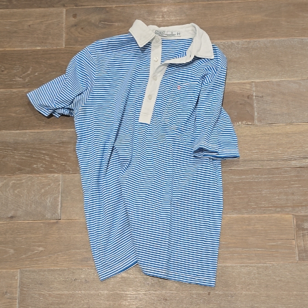 Criquet Blue and White Polo Shirt Classic Design